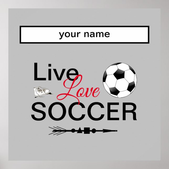 coole Live-Liebe Fußball-Sportarten Poster (Vorne)