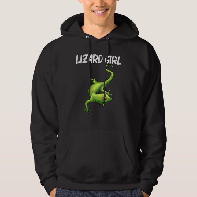 Coole Lizard für Mädchen Kinder Gecko Green Reptil Hoodie (Vorderseite)