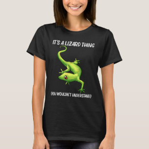 Coole Lizard für Männer Gecko Green Reptile Anim T-Shirt