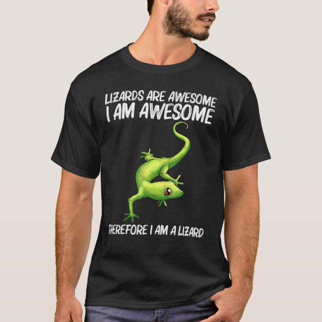 Coole Lizard für Männer Gecko Green Reptile Anim T-Shirt (Vorderseite)
