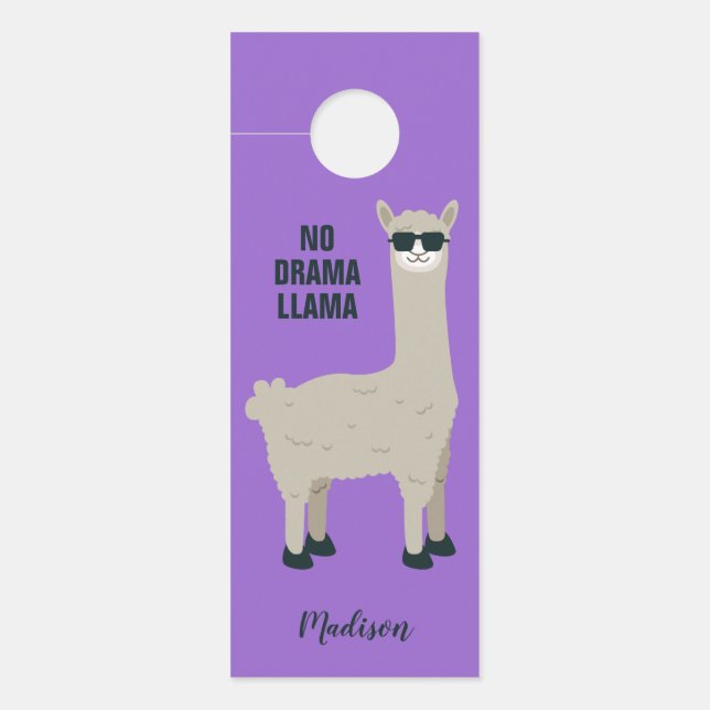Coole Llama individuelle Name- und Farbtücher Türanhänger (Vorderseite)