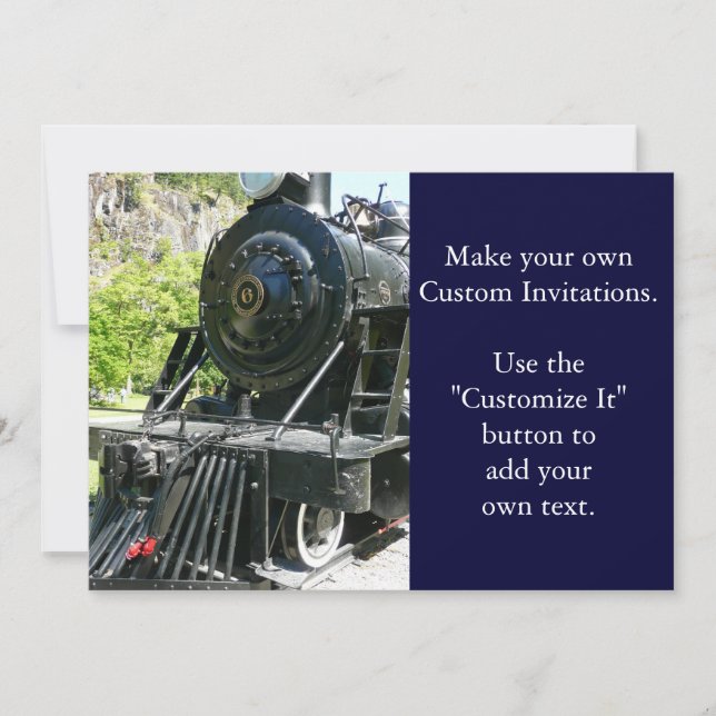 Coole Lokomotivenbahn Einladung (Vorderseite)