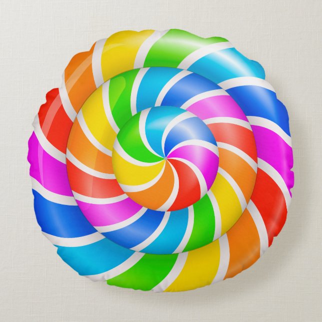 Coole Lollipop-Textur Rundkissen Rundes Kissen (Vorderseite)