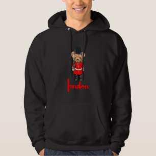 Coole London Teddybär-Illustration   Grafikdesign Hoodie