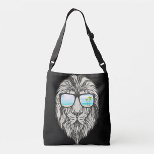 Coole Löwe mit Sommersonnenbrille Crossbody Bag Tragetaschen Mit Langen Trägern
