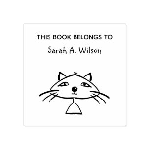 Coole lustige Katzenkunst Buch gehört Personalisie Gummistempel