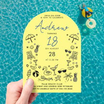 Coole lustige Neon-Gelb-Blau-Strand-Pool-Party-Doo