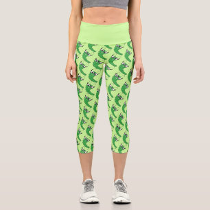Coole lustige Nervenkitzel-Raupe mit Brillenmuster Capri Leggings