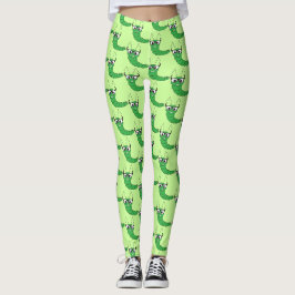 Coole lustige Nervenkitzel-Raupe mit Brillenmuster Leggings