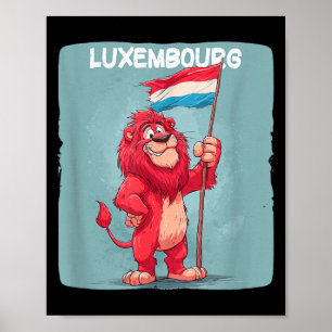 Coole Luxemburg-Flagge-Löwenkostüm für Jungen und Poster