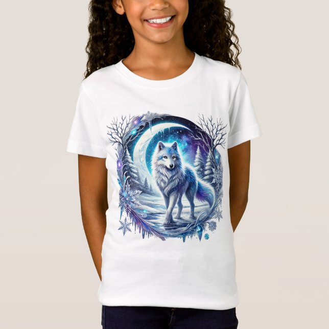 Coole Mädchen lieben Wölfe T-Shirt (Vorderseite)