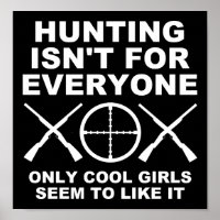 Coole Mädchen wie Jagd Funny Junting Poster blass