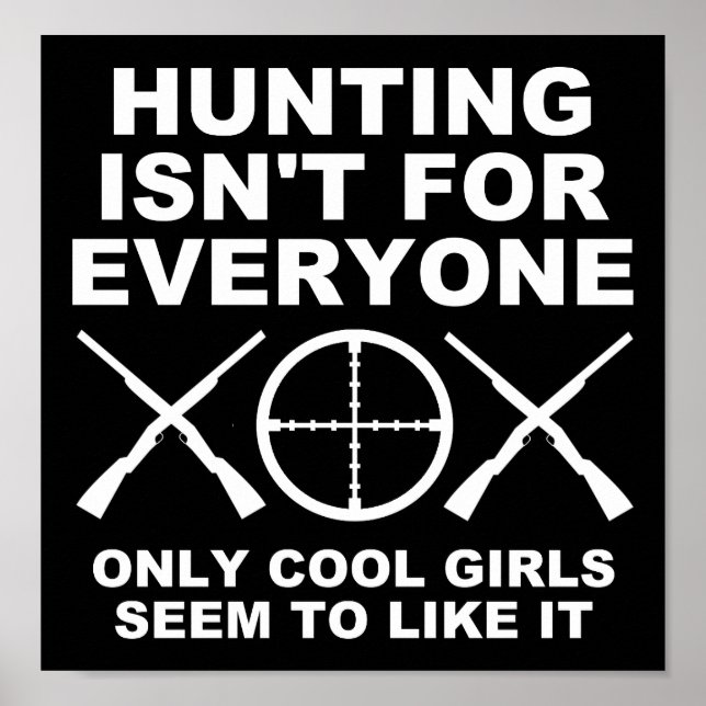 Coole Mädchen wie Jagd Funny Junting Poster blass (Vorne)