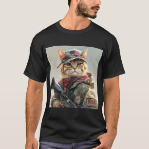 Coole MAGA-Katze mit Gun und Camouflage Niedlich A T-Shirt