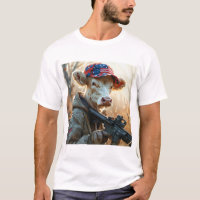 Coole MAGA Kuh mit Gun und Camouflage Niedlich AME