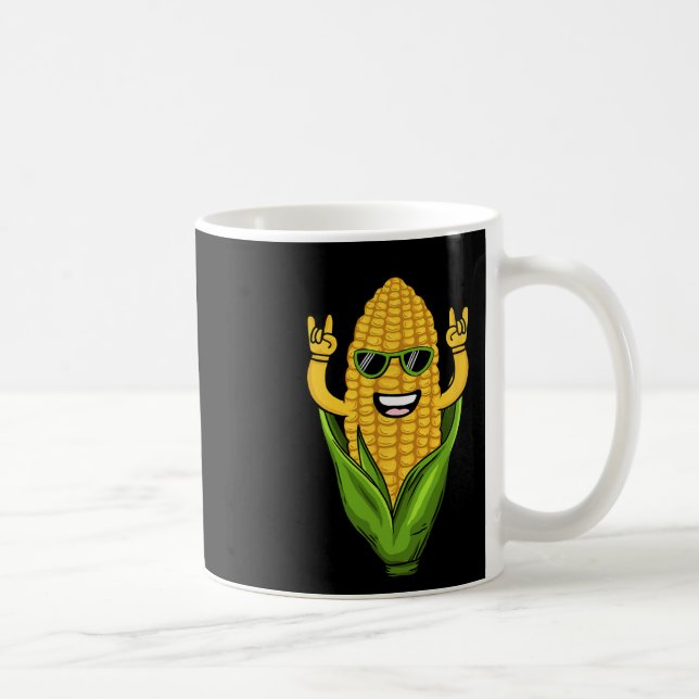 Coole Maiskunst Männer Bauer Tanzkorn auf Cob Kaffeetasse (Rechts)