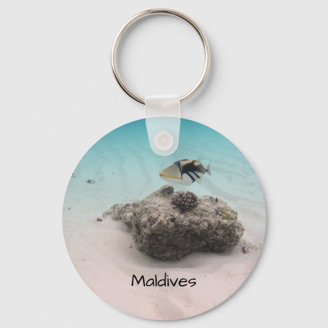 Coole Malediven Unterwasser Korallenfisch Souvenir Schlüsselanhänger (Vorderseite)