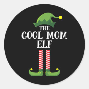 Coole Mama Elf Matching Familiengruppe Weihnachts- Runder Aufkleber