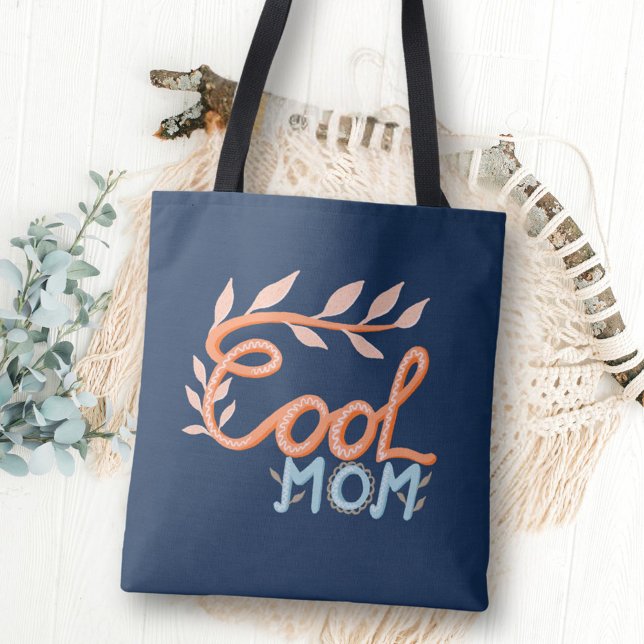 Coole Mama Handschrift Navy Blue Mother Day Tasche (Von Creator hochgeladen)