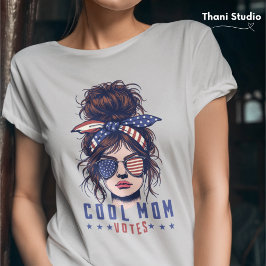 Coole Mama wählt Vintag Messy Hair Lady Election T-Shirt