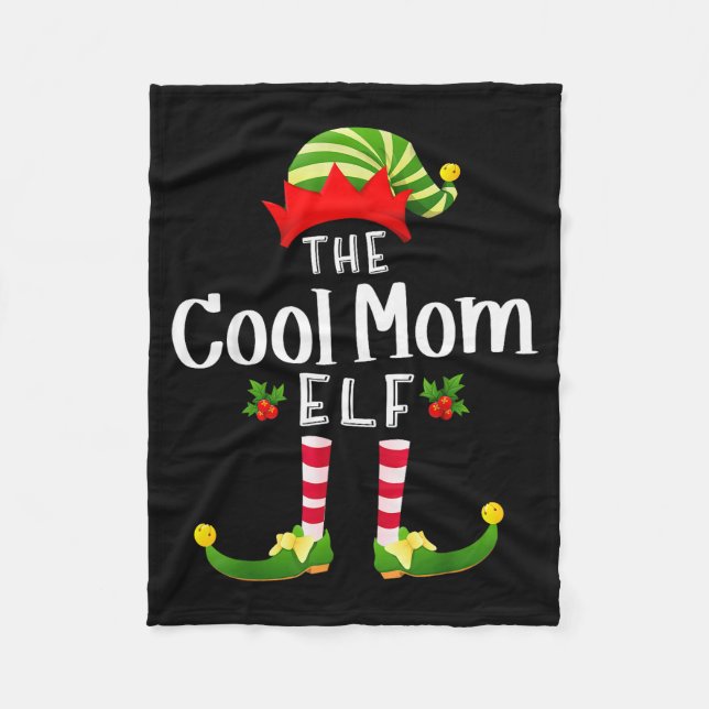 Coole Mama Weihnachtself Passende Pyjama X-mas-Par Fleecedecke (Vorderseite)