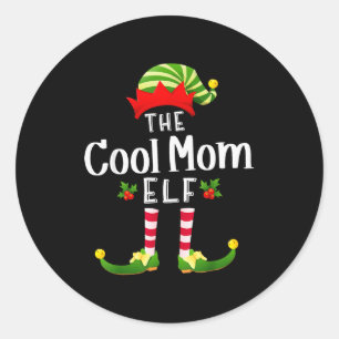 Coole Mama Weihnachtself passendes Schlafanzug X-m Runder Aufkleber