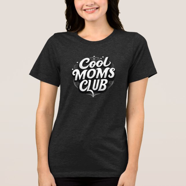 Coole Mamas Club Trendy Retro Typografie Design Tri-Blend Shirt (Vorderseite)