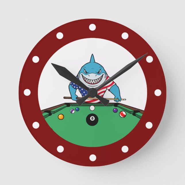 Coole Man Cave Pool Shark Wanduhren (Vorderseite)