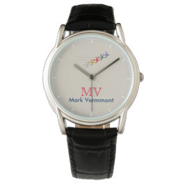 coole Männer im Aero-Stil beobachten mit seinem Na Armbanduhr