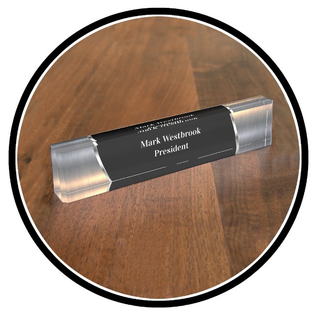 Coole männliche Monogramm-Führungskraft Namensplakette (Von Creator hochgeladen)