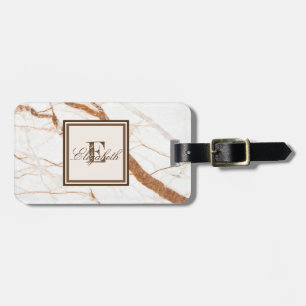 Coole Marmorsteinstruktur, monogramm-Personalisier Gepäckanhänger