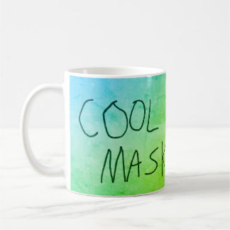 Coole Maske Original Handschrift blau und grün Kaffeetasse