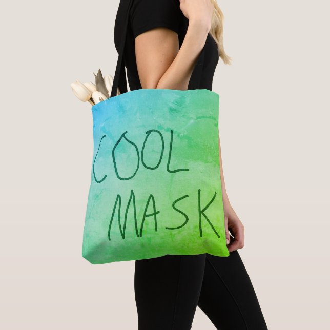 Coole Maske Original Handschrift blau und grün Tasche (Von Nahem)
