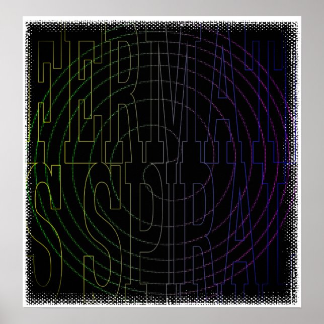 Coole Mathe Geek Text Art: Fermats Spirale Poster (Vorne)