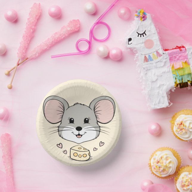 Coole Mäuse Haustiere Cartoon Valentine Pappteller (Party)
