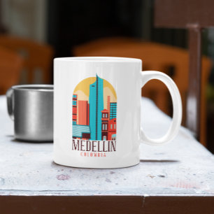 Coole Medellin Kolumbien Vintage-Stadtansicht Kaffeetasse