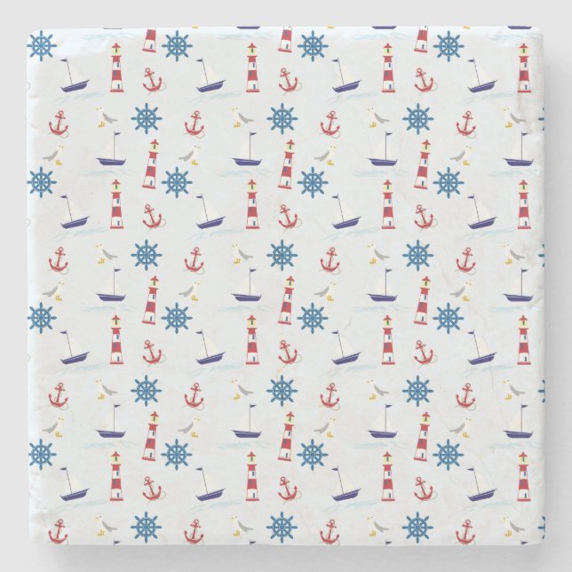 Coole Meeressymbole Steinuntersetzer (Vorderseite)