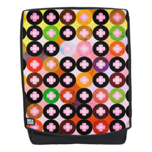 Coole Mehrfarbige Kreise und rosafarbene Knöpfe Rucksack