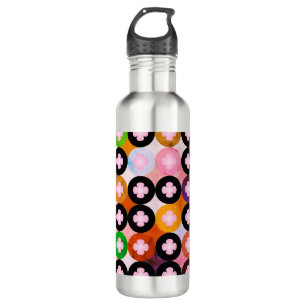 Coole Mehrfarbige Kreise und rosafarbene Knöpfe Trinkflasche