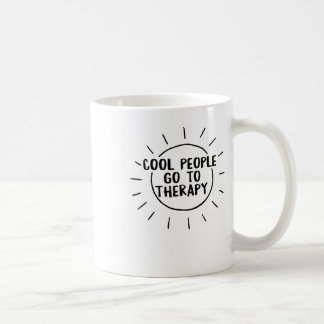 Coole Menschen gehen zur Therapie Sensibilisierung Kaffeetasse