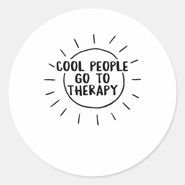 Coole Menschen gehen zur Therapie Sensibilisierung Runder Aufkleber (Vorderseite)