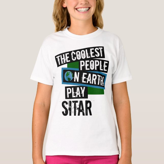 Coole Menschen spielen Sitar T-Shirt (Vorderseite)