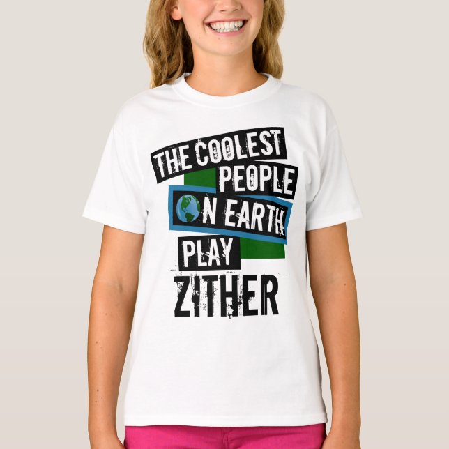 Coole Menschen spielen Zither T-Shirt (Vorderseite)