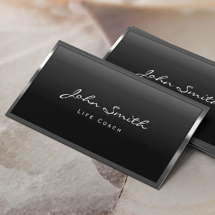 Coole Metal Border Life Coach Business Card Visitenkarte