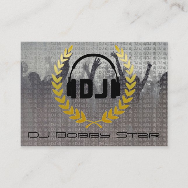 Coole metallische Geschäftskarte DJ mit Logo Visitenkarte (Vorderseite)