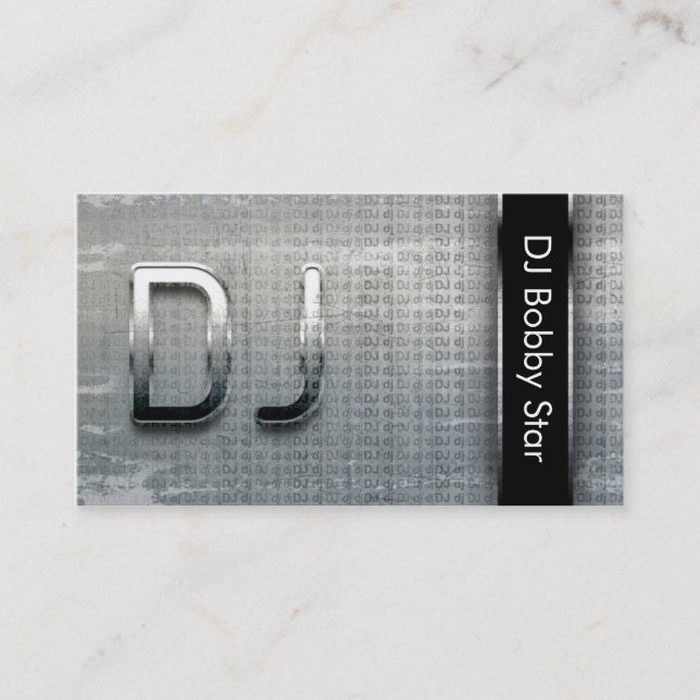 Coole metallische Geschäftskarte DJ Visitenkarte (Vorderseite)
