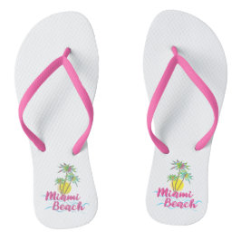 Coole Miami Beach Florida, Palm White Flip Flops