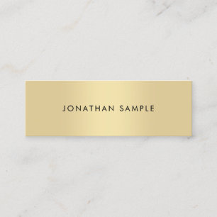 Coole Minimalistisch Moderne Elegante Imitate Gold Mini Visitenkarte
