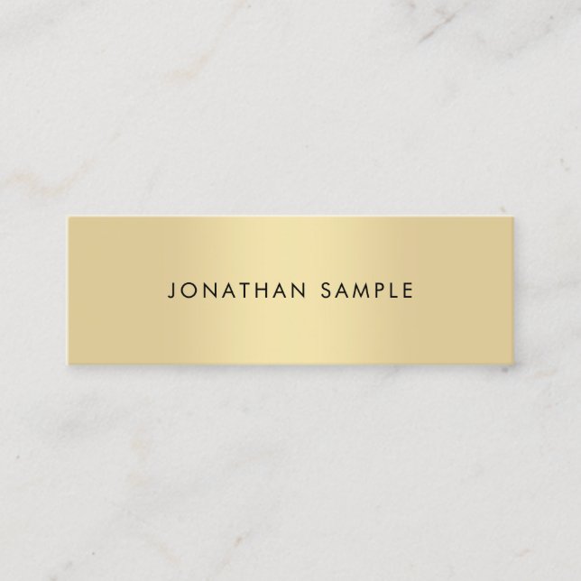Coole Minimalistisch Moderne Elegante Imitate Gold Mini Visitenkarte (Vorderseite)
