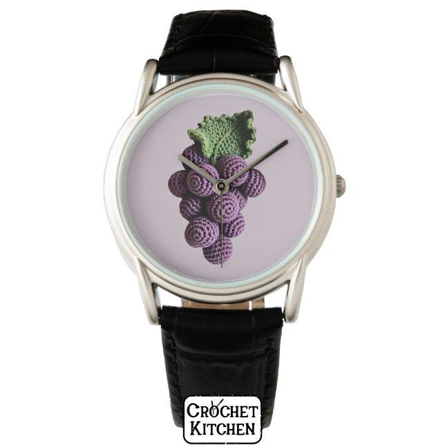 Coole Minimalistische Lila Oma Chic Crochet Traube Armbanduhr (Von Creator hochgeladen)